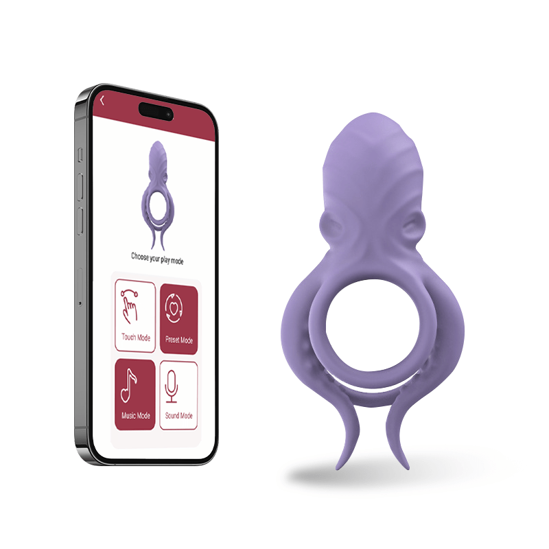 Octopus Lock Delayed Ejaculation Penis Ring Wireless APP