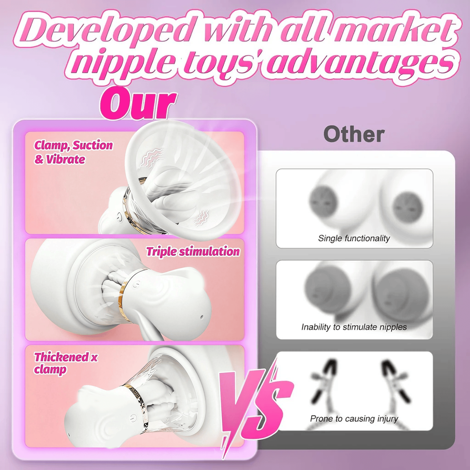 Hand - Pinch Breast Nipple Clamp Massager