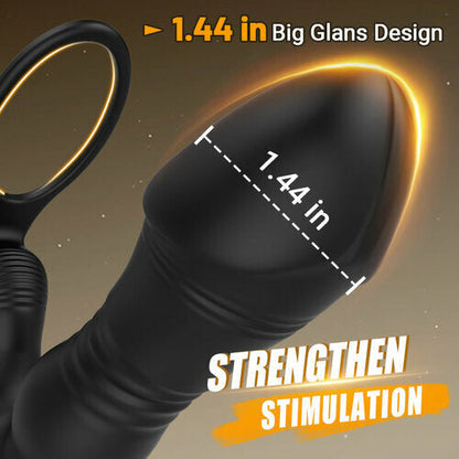 Thrusting& Vibrating Silicone Anal Vibrator