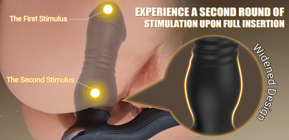 Thrusting& Vibrating Silicone Anal Vibrator