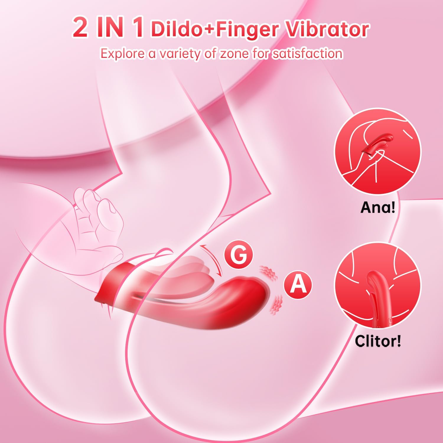 2 in 1 Flexible Finger Sleeve Clit G Spot Nipple Vibrator