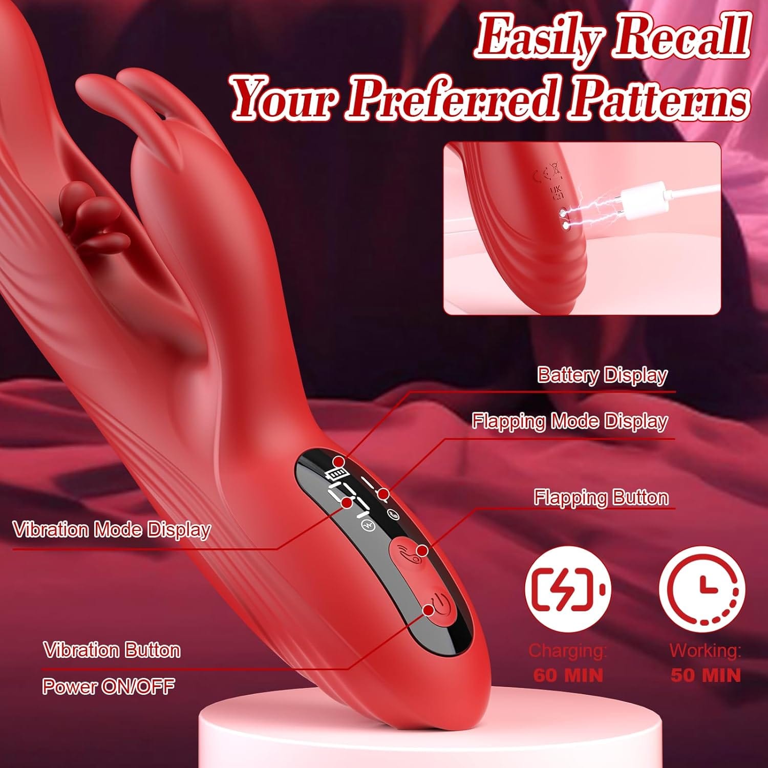 3 In 1 Rabbit Flapping G Spot Vibrator