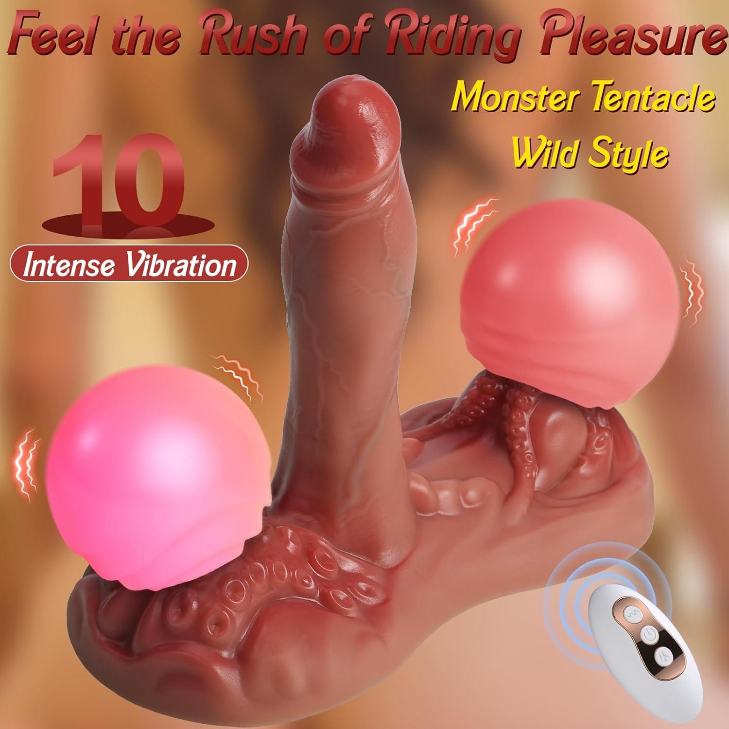 4 in 1 Sit and Ride Monster Dildo Vibrator with Remote Control