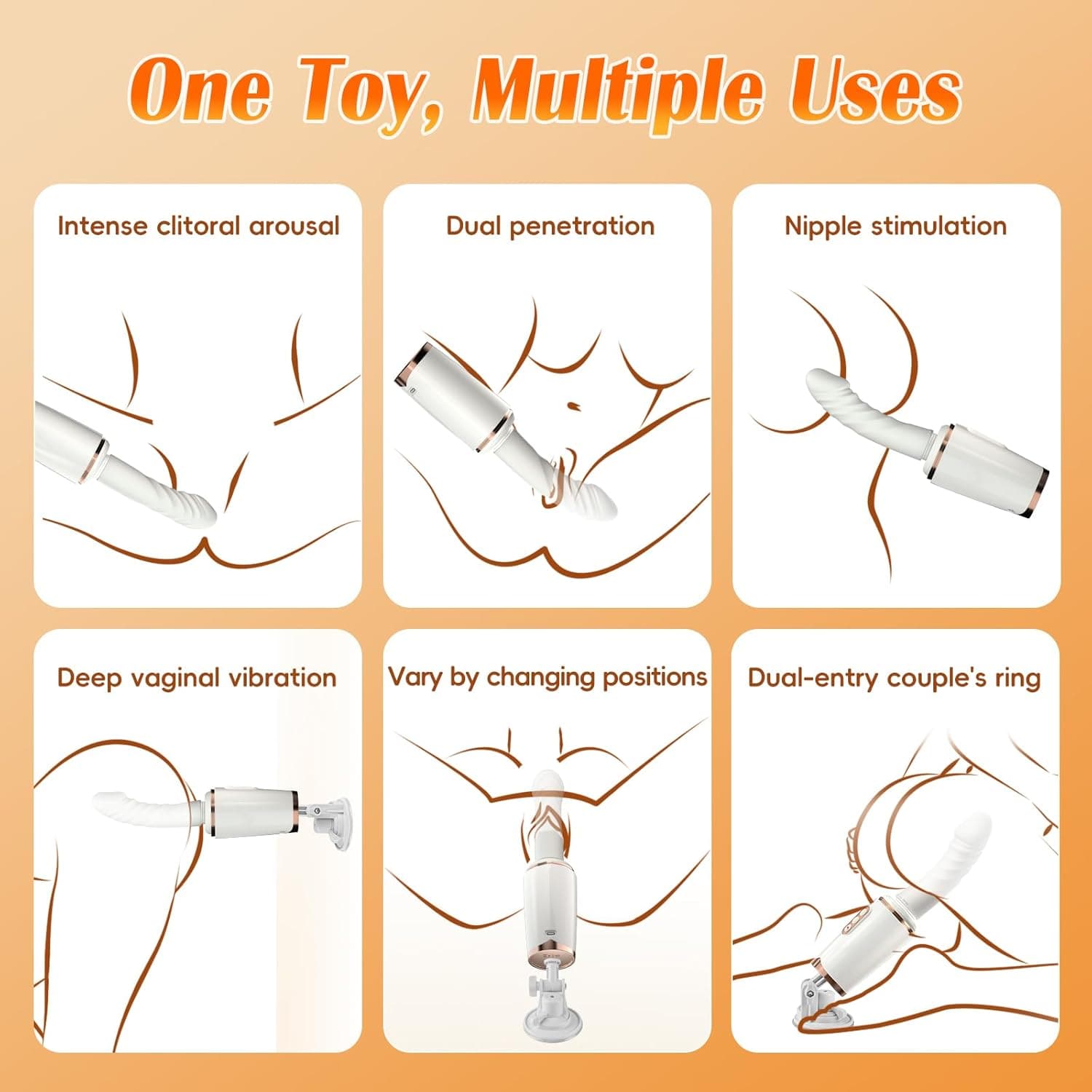 Honey 7 Thrusting Heating Sex Machine Vibrator with Sucker