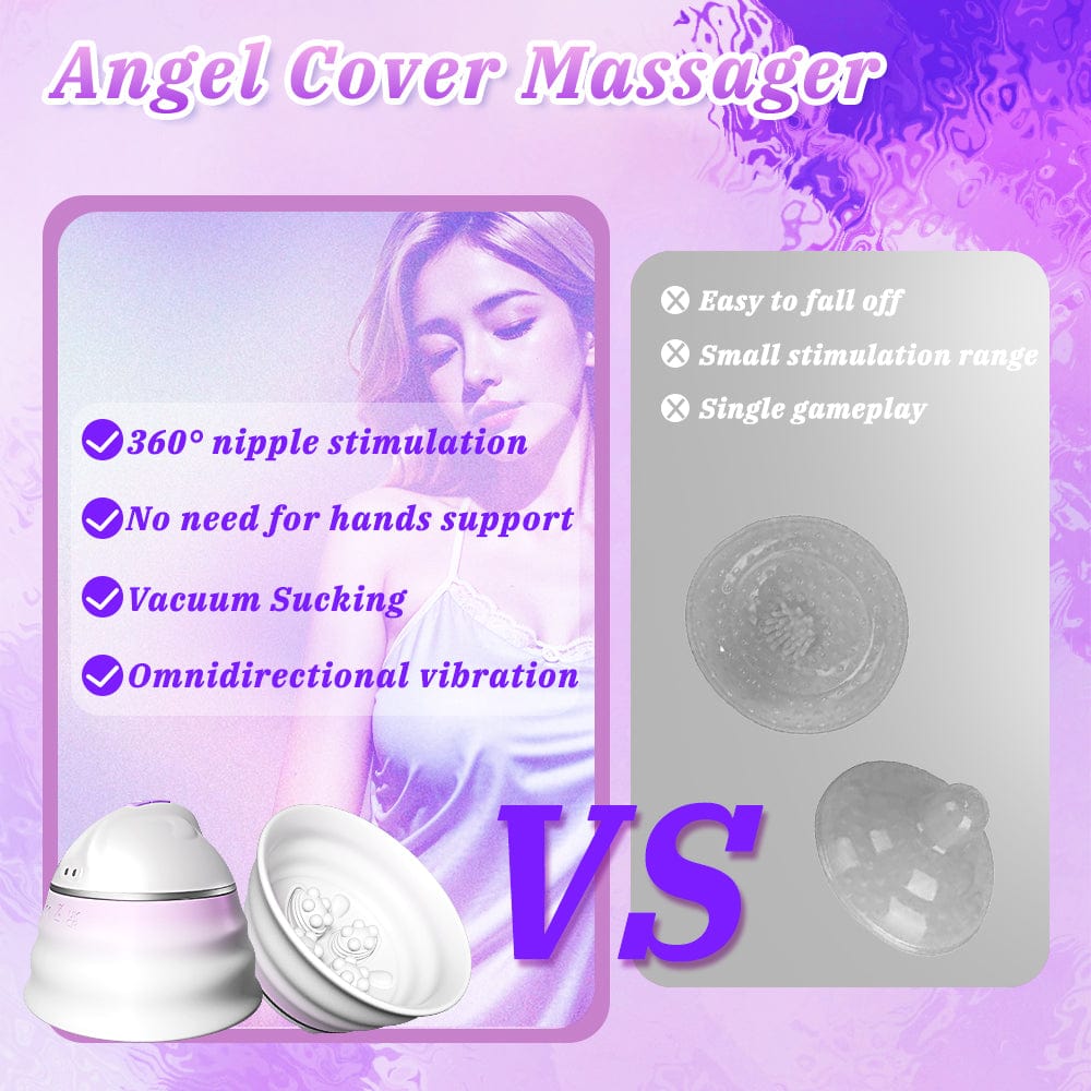 Angel 5 Vacuum Suction 10 Vibration Breast Massagers With Remote