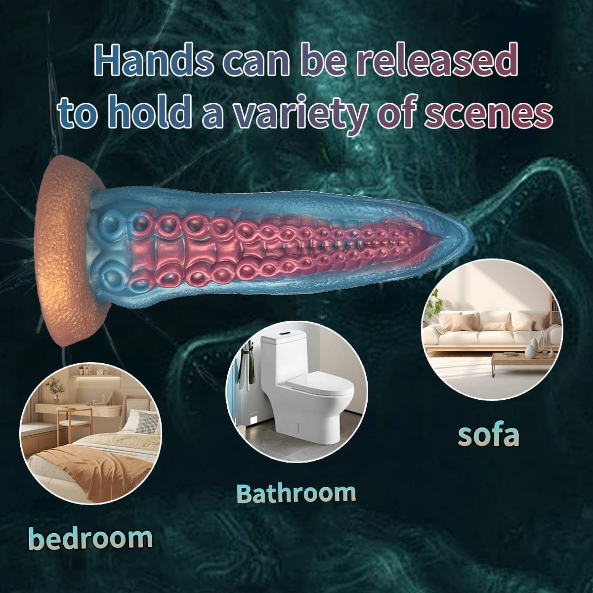 6.69‘’ Ocean Blue Octopus Tentacle Silicone Anal Dilator Fantasy Dildo