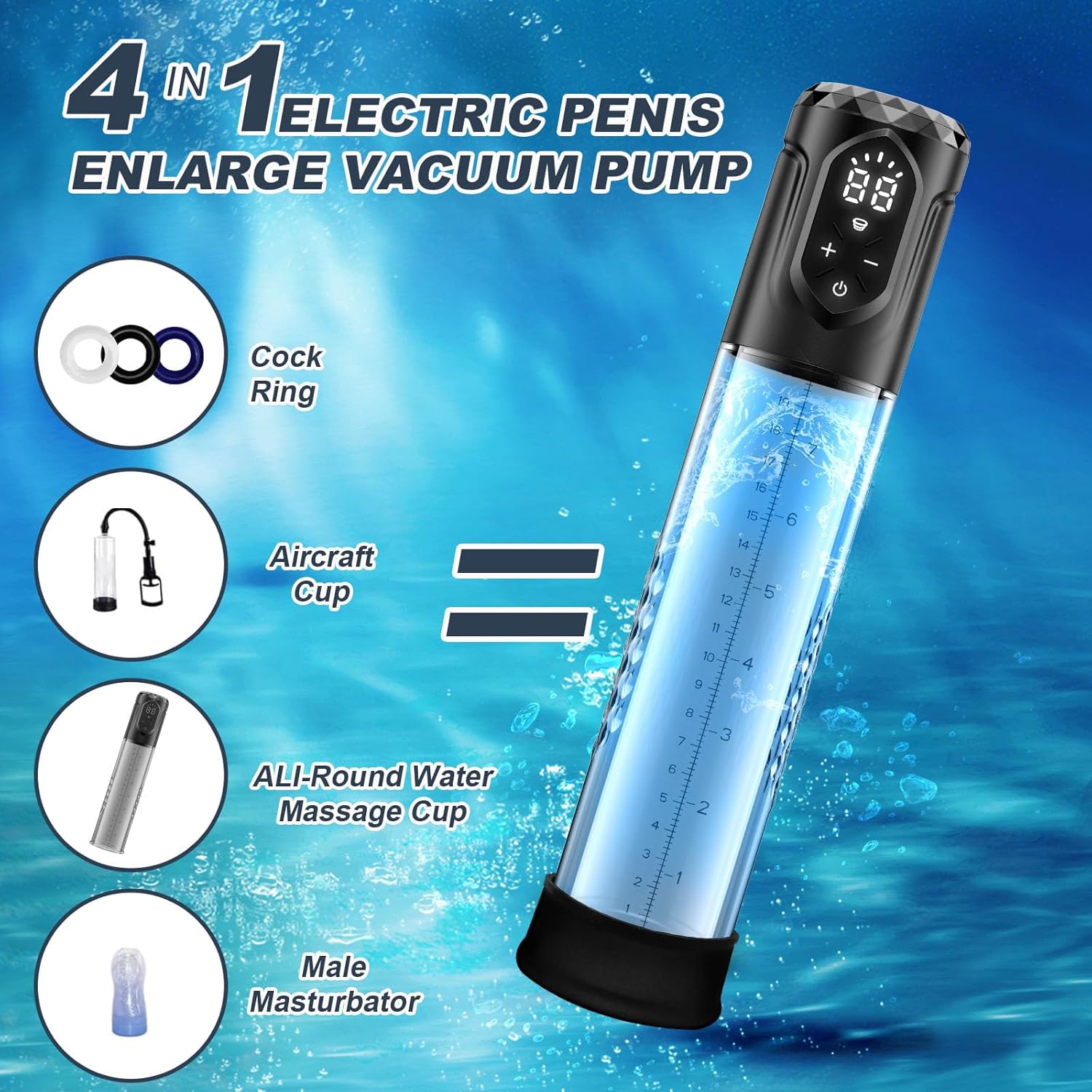 5 Suction 5 Pressure Penis Pump Male Sex Stroker