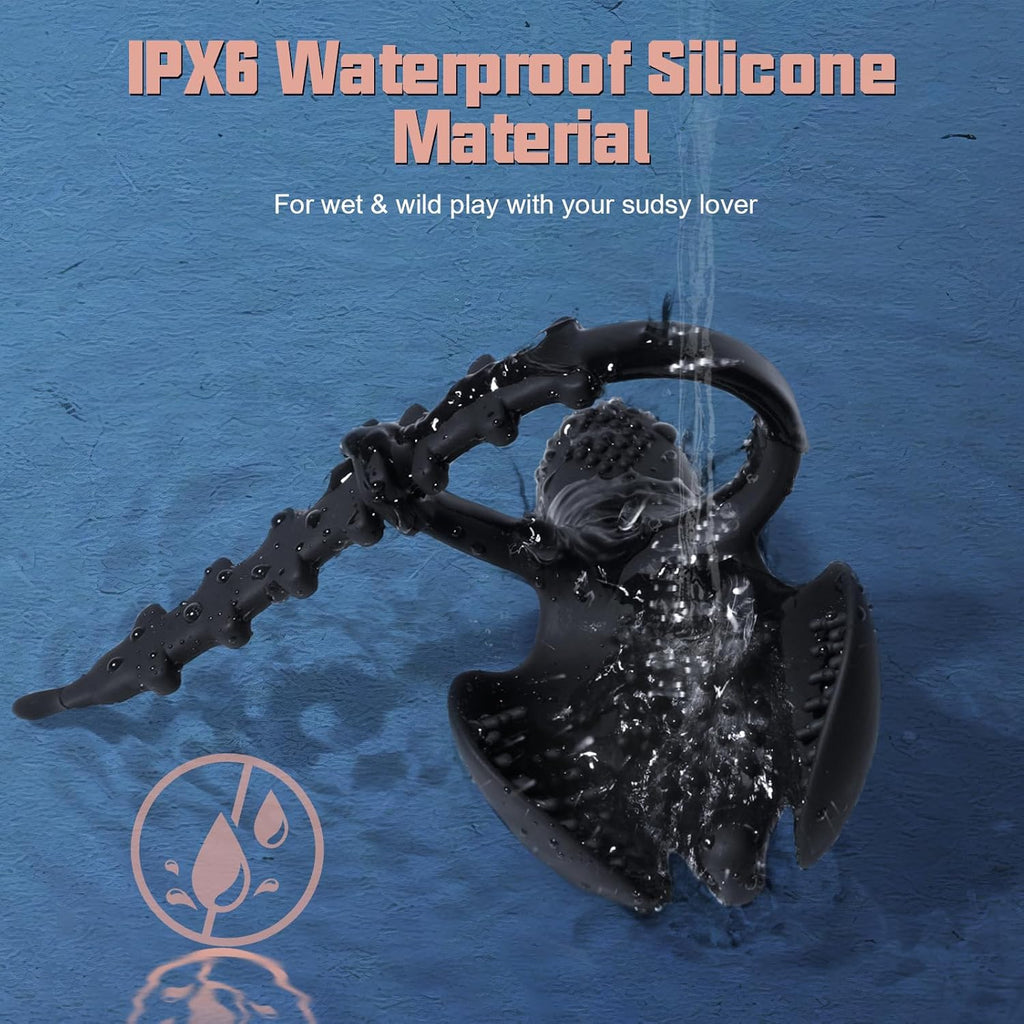 3 In 1 Vibrating Adjustable Penis Ring Vibrator