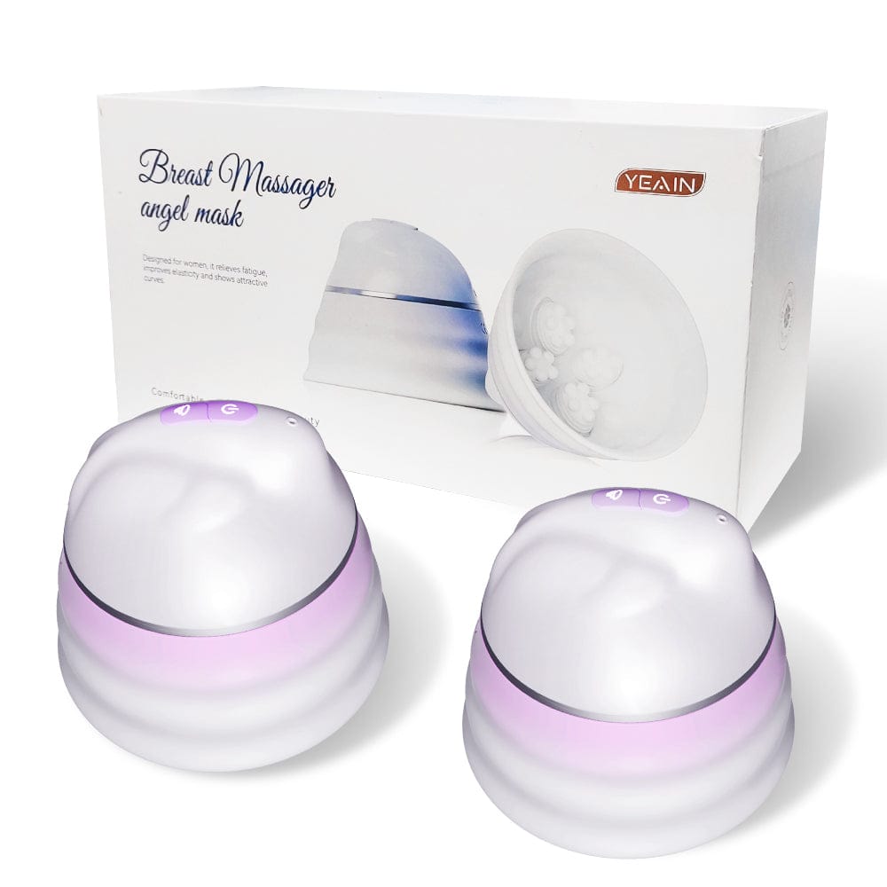 Angel 5 Vacuum Suction 10 Vibration Breast Massagers With Remote
