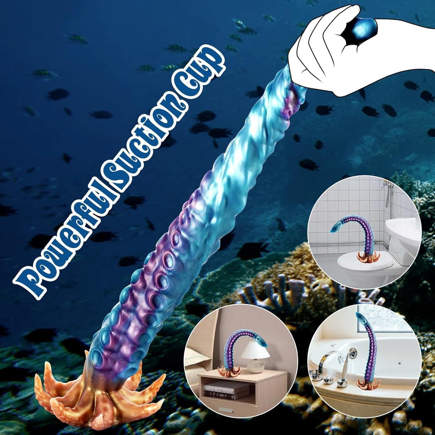 15.7‘’ - 21.2‘’ Realistic Tentacle Huge Fantasy Dildo Silicone Anal Dilator