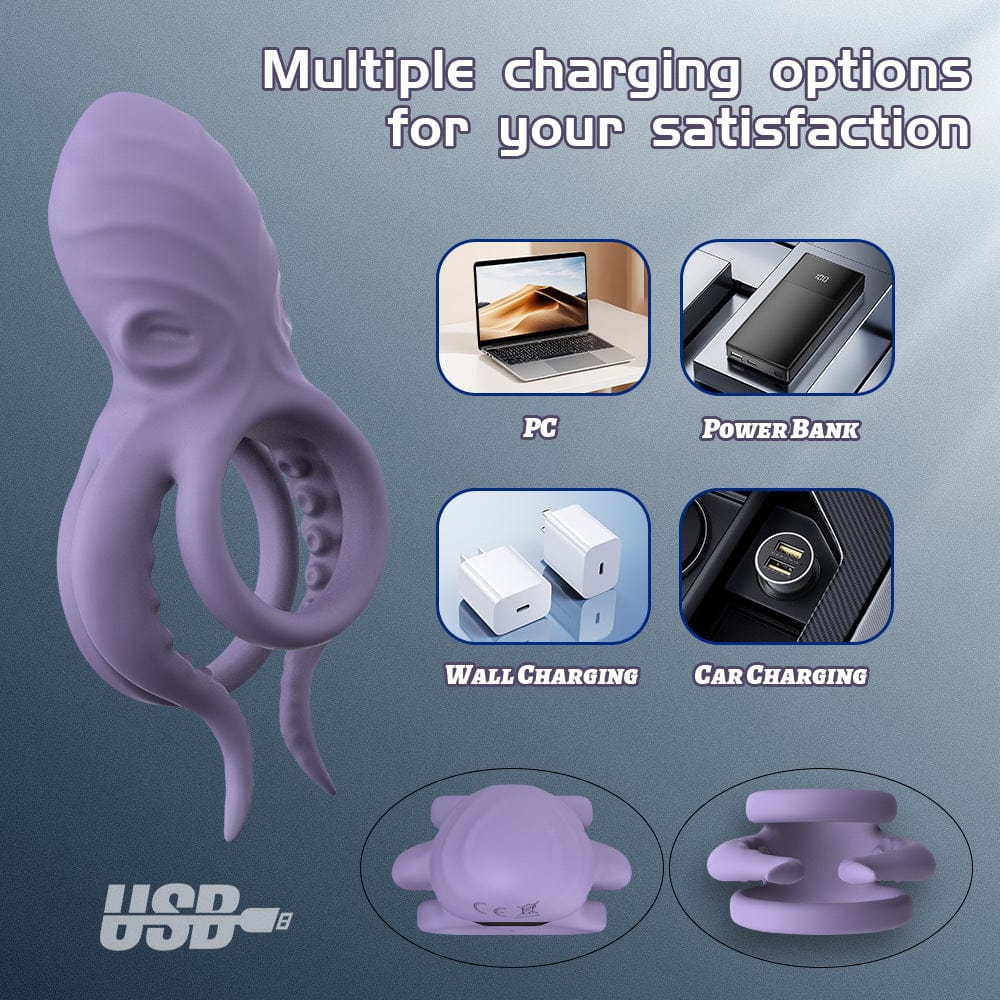 Octopus Lock Delayed Ejaculation Penis Ring Wireless APP