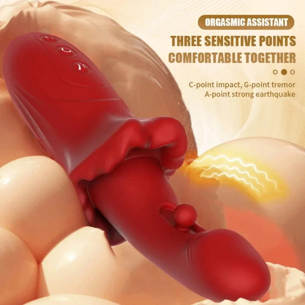 2 In 1 Realistic Lip Slipping G Spot Vibrator