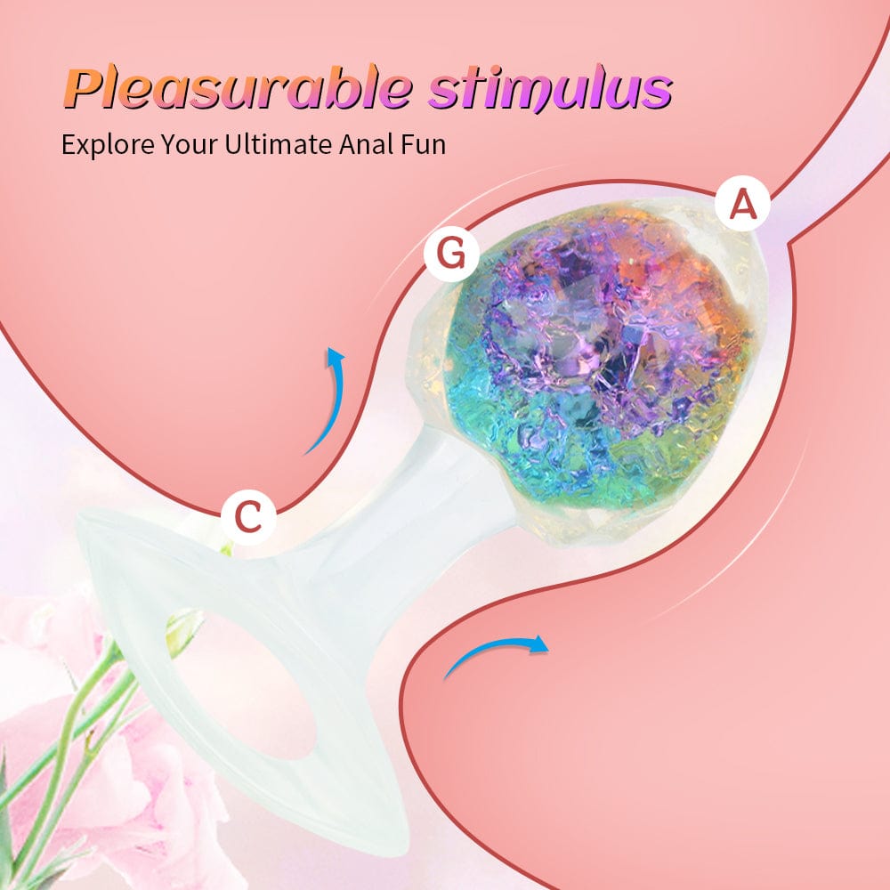 Diamond Crystal Rainbow Wearable Butt Plug Anal Sex Toy