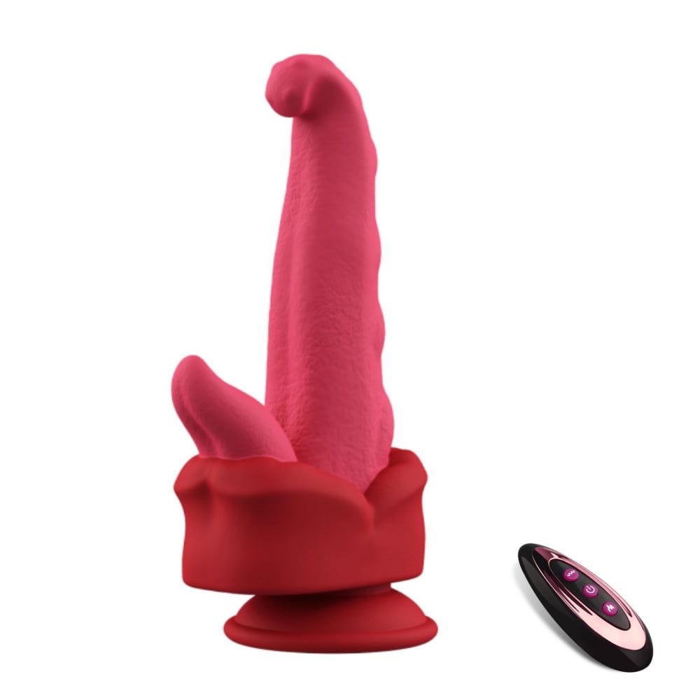 5.7‘’ Realistic Tongue Thrusting Heating Fantasy Dildo With Suction Cup