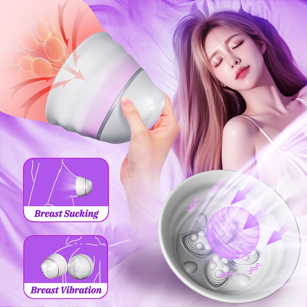 Angel 5 Vacuum Suction 10 Vibration Breast Massagers With Remote