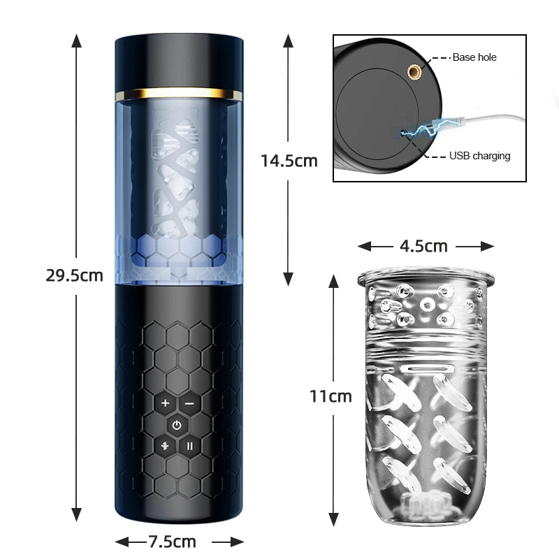 Masturbator A1 Series Rotate&Telescopic Hands-free Male Mast